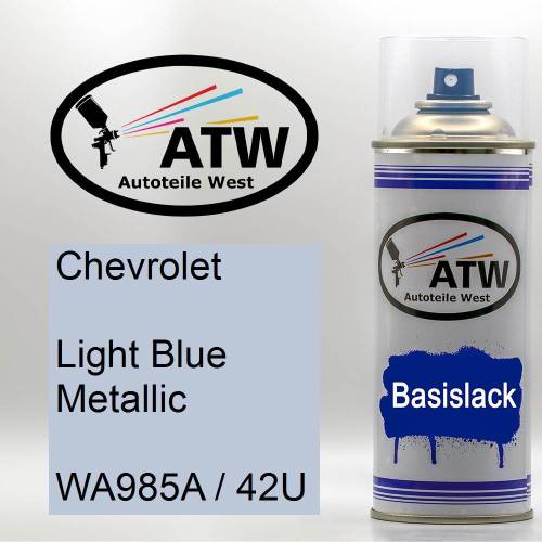 Chevrolet, Light Blue Metallic, WA985A / 42U: 400ml Sprühdose, von ATW Autoteile West.